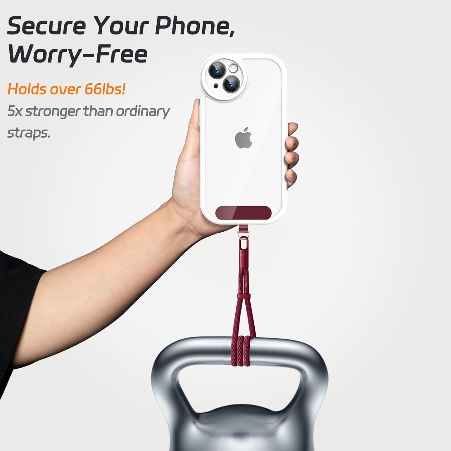 3 Pack Phone Lanyard,1×Phone crossbody strap,1×Phone Neck Strap,1×Wrist Strap,3×Tether Tabs,Universal Cell Phone Multifuctional Patch Polyester Lanyards(Wine)