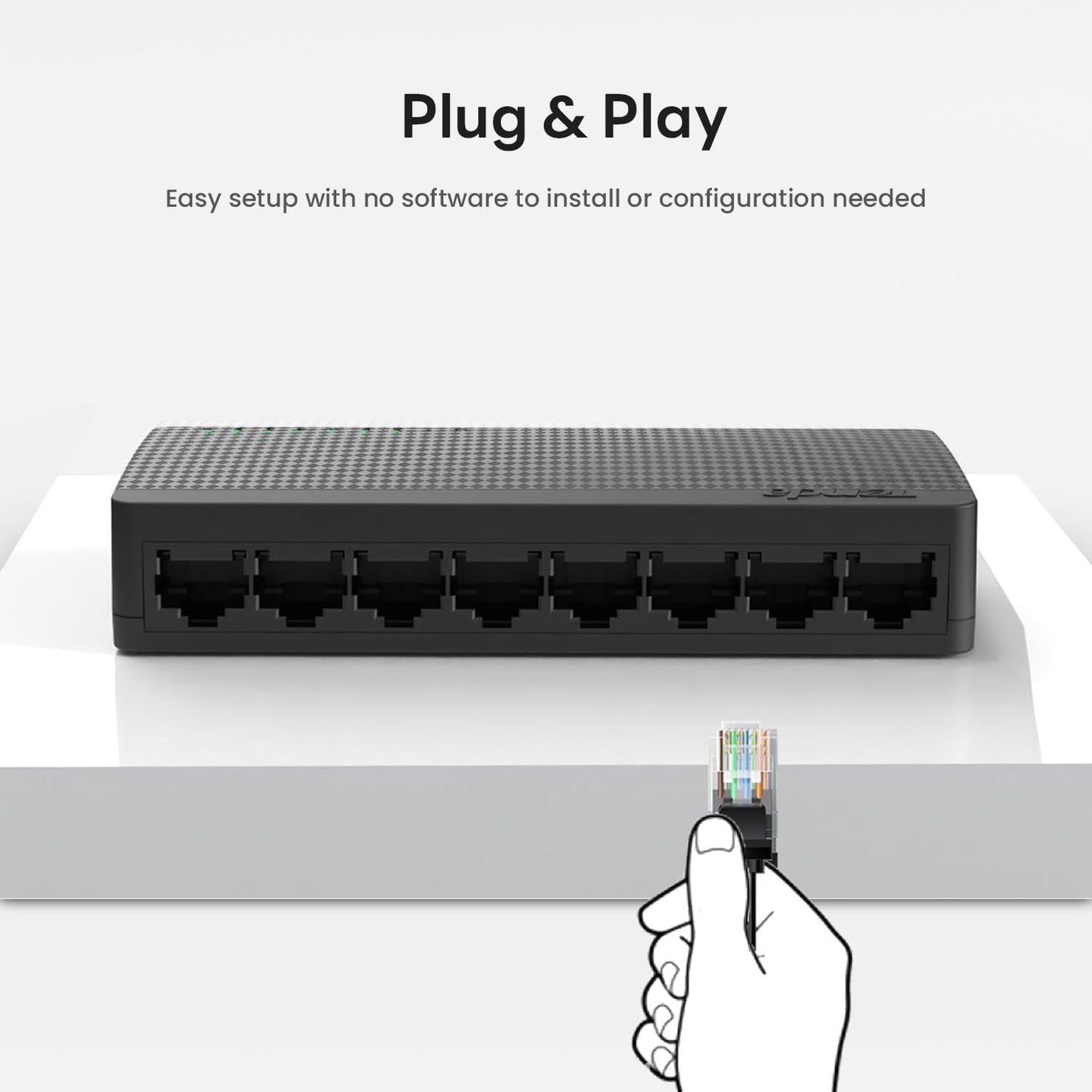 Tenda SG108, 8 Port Gigabit Switch, Unmanaged Home Ethernet Switch, Office Ethernet Splitter, Plug & Play, Plastic Case, Desktop/ Wall-Mount, Fanless Quiet, Limited Lifetime Protection