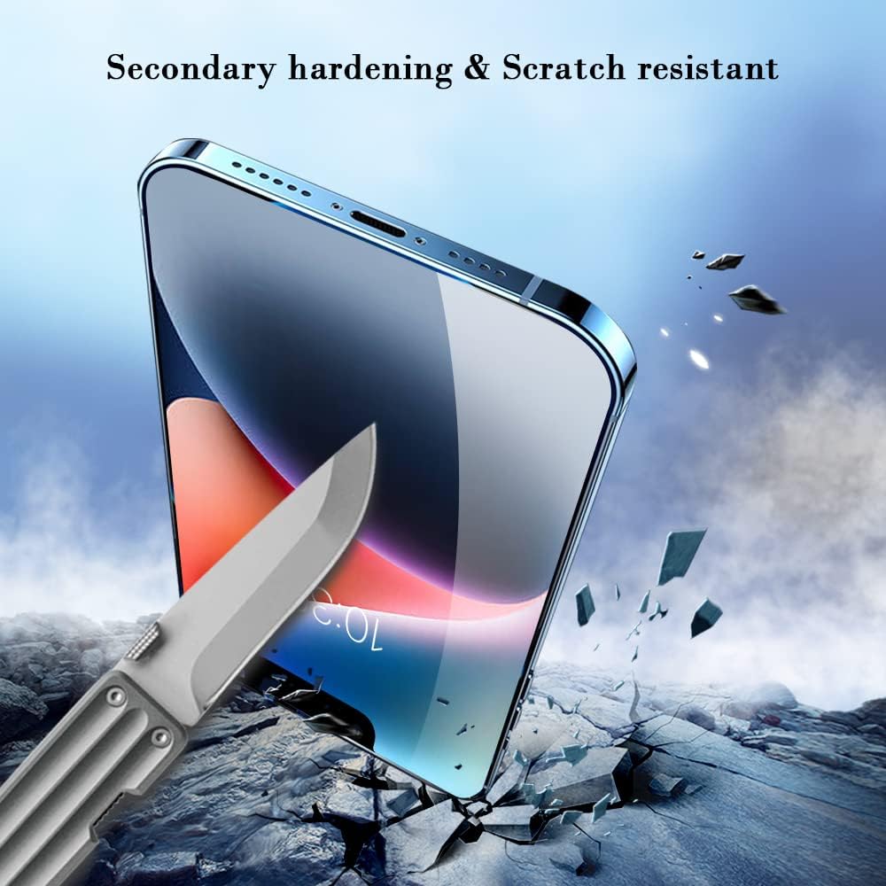 PERFECTSIGHT Screen Protector, HD Clear Tempered Glass, Anti Blue Light, Compatible with iPhone 14, 13 Pro & 13 (6.1 inch), 2.5D Curved Edge, 9H Hardness, Fingerprint Resistant, 1 Piece