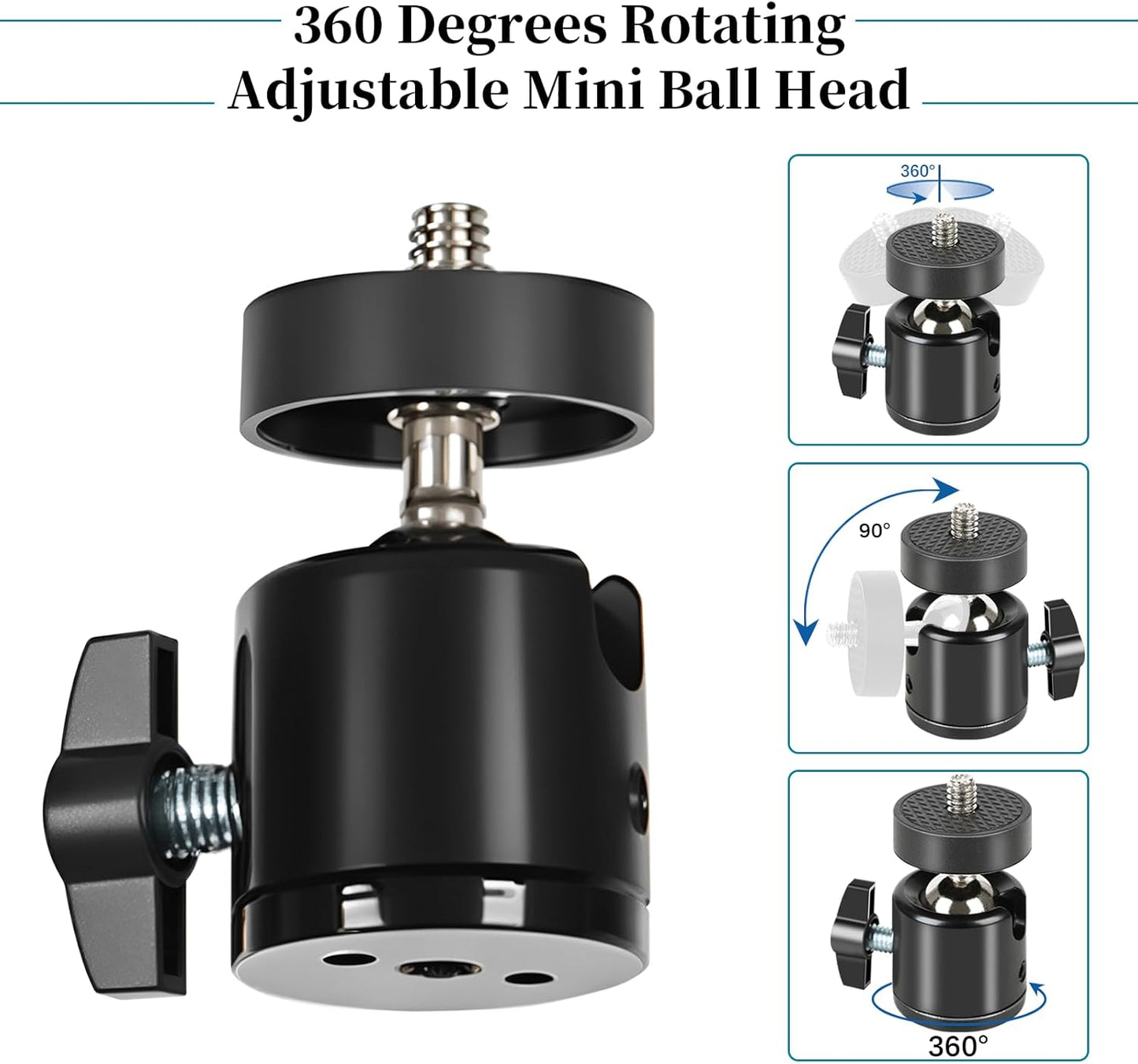 Trail Camera Mount, 4 Pcs Trail Camera Holder with 1/4 in Screw,Hunting Accessories,360° Adjustable Tree Screw Mounting Bracket for Game Cameras, Solar Panels, etc, Easy to Install & Heavy Duty