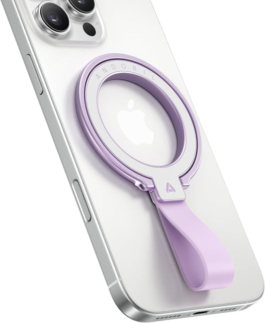 andobil [2025 Unrivaled Stability] Magnetic Phone Grip Holder for MagSafe Ring Stand Holder Kickstand Compatible with MagSafe Accessories for iPhone 16 Pro Max Plus iPhone15/14/13/12&Android,Purple