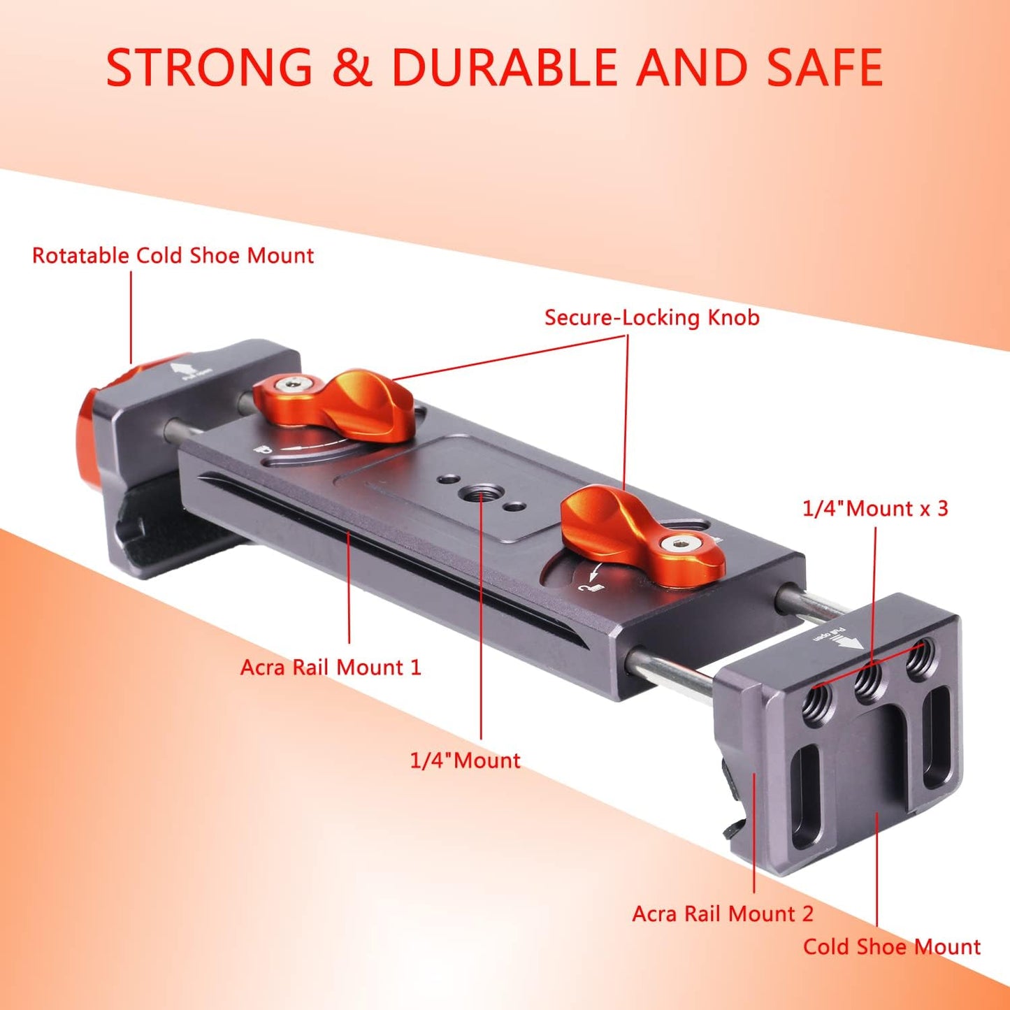 Metal iPad Tripod Mount Adapter, Tablet Holder with Rotatable Cold Shoe Mount - Compatible with iPad Pro, Air, Galaxy Tab, iPhone