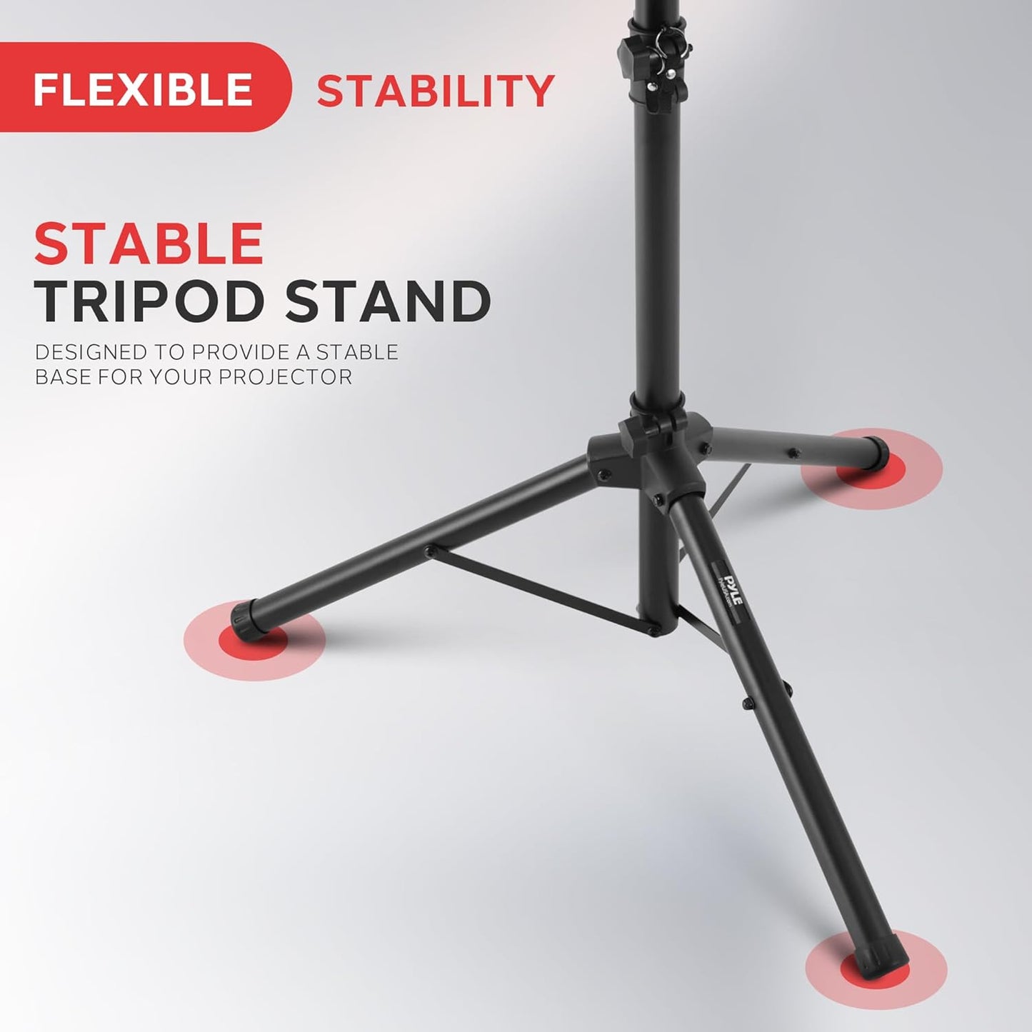 Pyle Universal Projector Stand – Adjustable Tripod for Laptop, DJ Gear, Projectors – Heavy-Duty, Portable – Height Adjustable 28" to 46" – Ideal for Stage, Studio, Office, Events