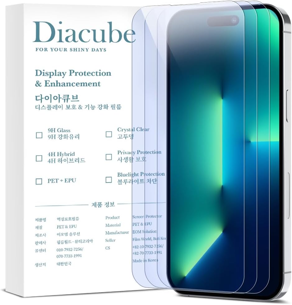 3-Pack Anti-Blue Light Matte Screen Protector For iPhone 13 Pro Max [Support Fingerprint Unlock] Anti-Glare, Anti-Fingerprint [Eye Protection] Bubble-Free Installation with Alignment Jig