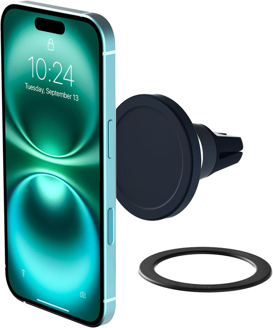 iOttie Velox MagSafe Compatible Air Vent Car Phone Holder. Unversal Magnetic Car Phone Mount for iPhone 12/13/14/15/16 Series & Android Phones via Included Magnetic Ring Adapter