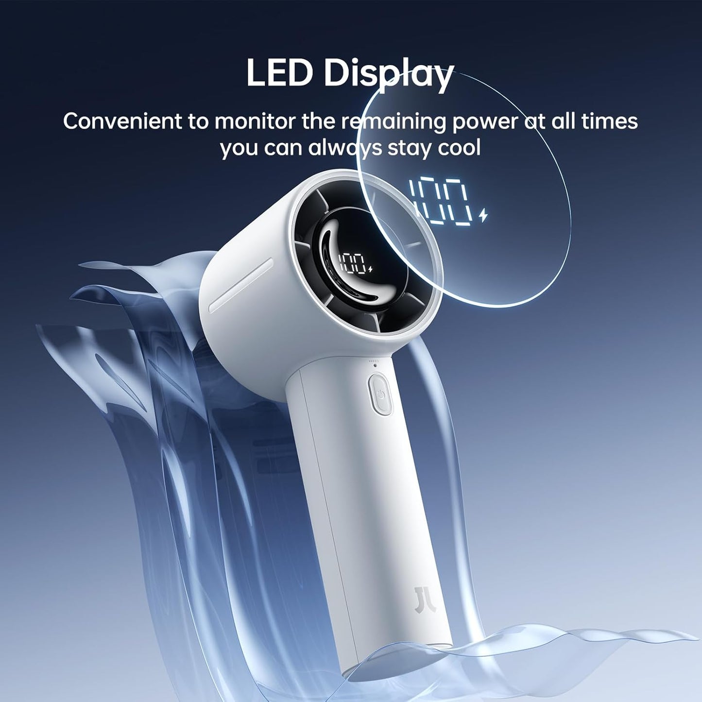 JISULIFE Handheld Turbo Fan, 5000mAh Rechargeable Portable Fans,Up to 28 Hours Working,5 Speed Strong Wind,Personal Mini Fan for Travel Outdoor Camping Beach Makeup（Gray）