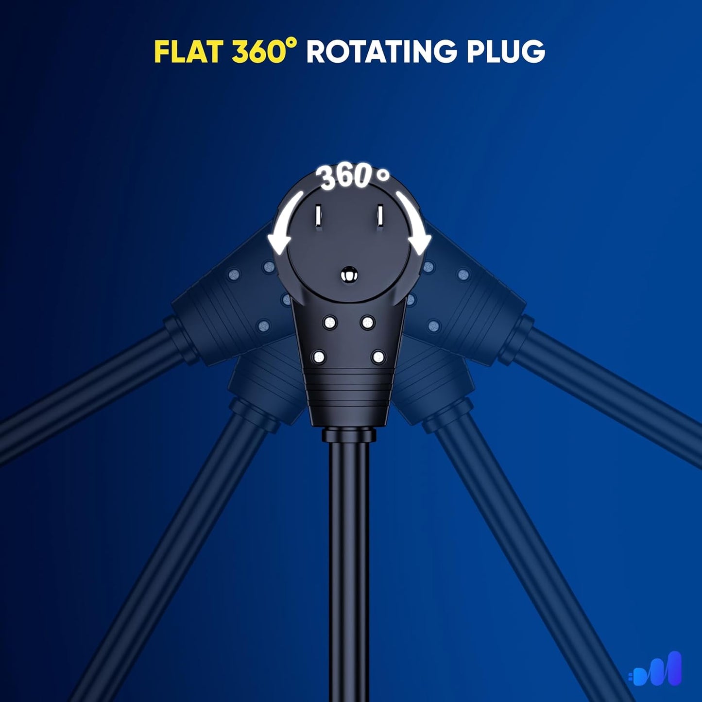 Maximm Monitor Computer Power Cord 15 Ft Flat Plug 360° Rotating PC Cable 3 Prong for, Desktop, Printer, Scanner, 16 AWG NEMA 5-15P to IEC13 - UL Certified