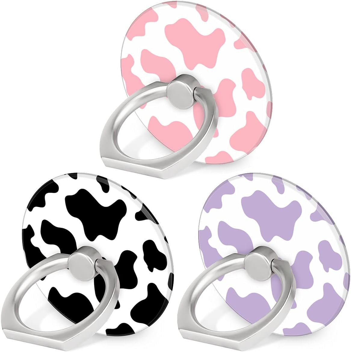 Bonoma Phone Ring Holder, 3 Pack Universal Finger Ring Stand Grip Kickstand Ring for All Smartphones (Cow)