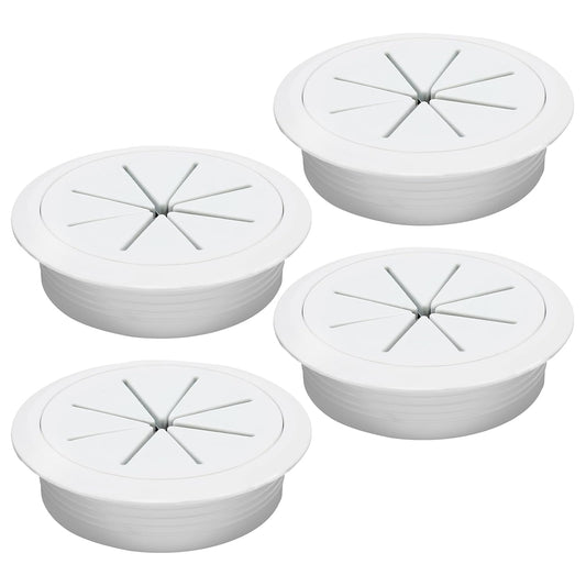 Desk Grommet 2-3/8" (60 mm), Desk Hole Cover for Cables White, Cable Grommet ABS Plastic, Desk Hole Grommet for Office and Home Table Cable, Detachable & Flexible Cable Cord Organizer-4 Pcs