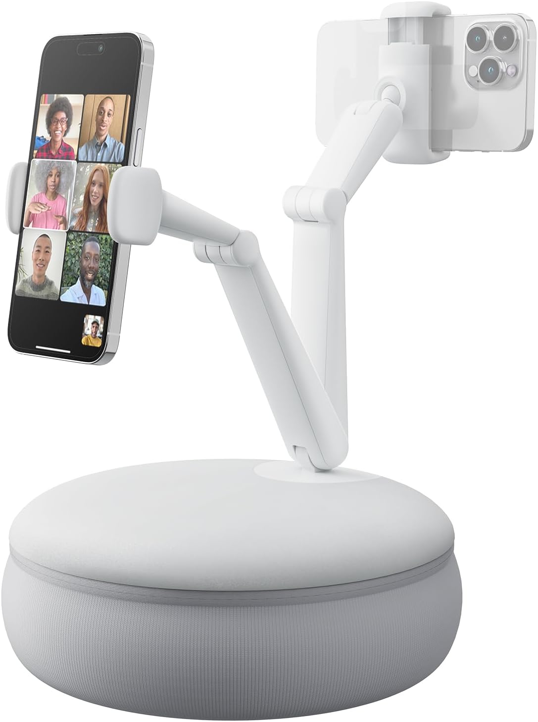 SAIJI Cell Phone Pillow Holder mini iPhone Stand for Bed, Upgraded mini Angle & Height Adjustable Phone Pillow Stand for Watching Video On Bed/Sofa/Lap, Fit for 4.7"-7.0" Device (Gray)