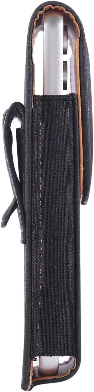 Phone Holster Pouch Case Belt Clip Loops Card Slot for Man iPhone12 13 14 15 16 17,11 12 13 14 15 16 17pro,17Air/Samsung S25 S24 S23 S22 S21 S20/LG/Moto (Black&Yellow, L(6.1" x3.2''x0.8))