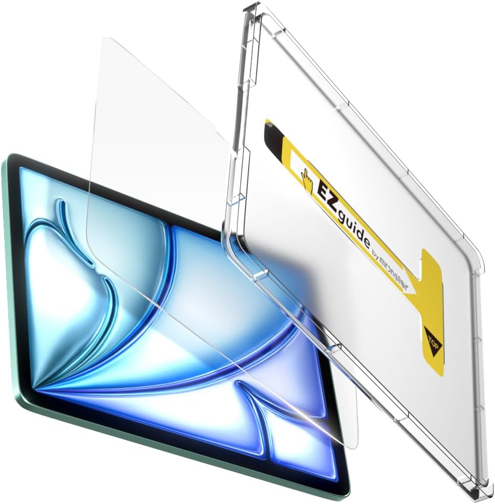 BELLEMOND Tempered Glass Screen Protector designed for iPad Air 13” (M3, 2025 / M2, 2024) - Ultra Clear「EZ Guide」Alignment Kit for Flawless Installation, 10H Hardness - Designed in Japan