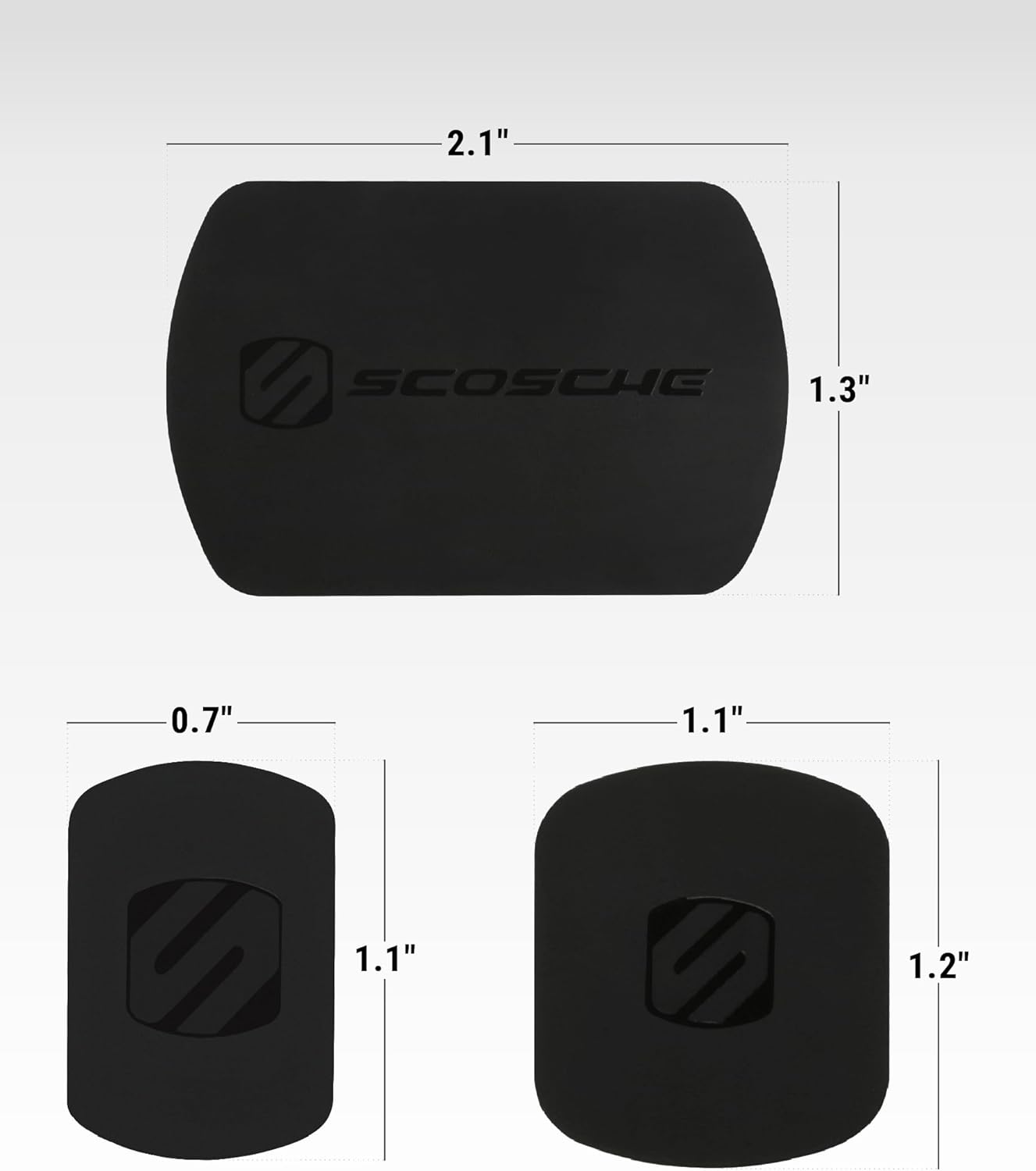 Scosche MRK2PK-UB MagicMount Replacement Metal Plate Kit for Phone, Metal Plates for Magnetic Mount Cell Phone Holder for Car, Universal with All Devices and Phone Case, Black, Pack of 2