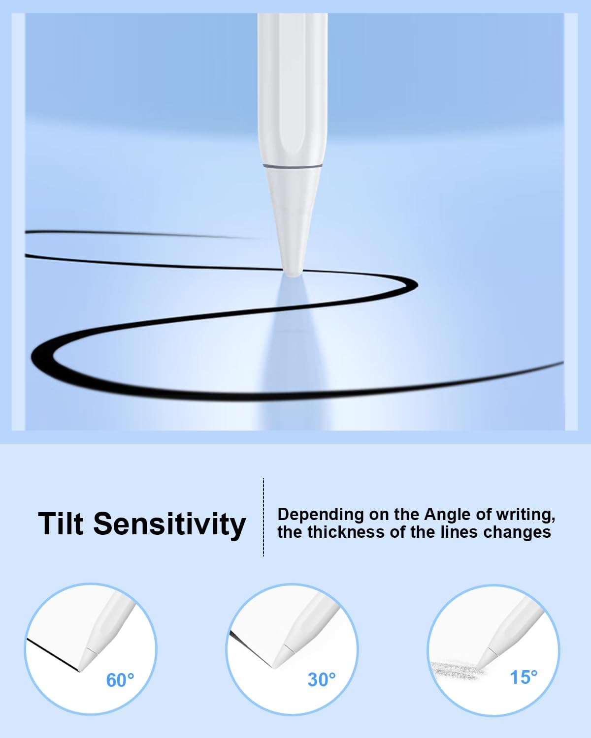 Stylus Pen for iPad 9th&10th, Fast Charge for ipad Pencil with Palm Rejection, Active Pen Compatible with (2018-2025) Apple iPad 6/7/8/9/10/11(A16), iPad Pro 11"/12.9"/M4, Mini 5/6, Air 3/4/5/M2/M3