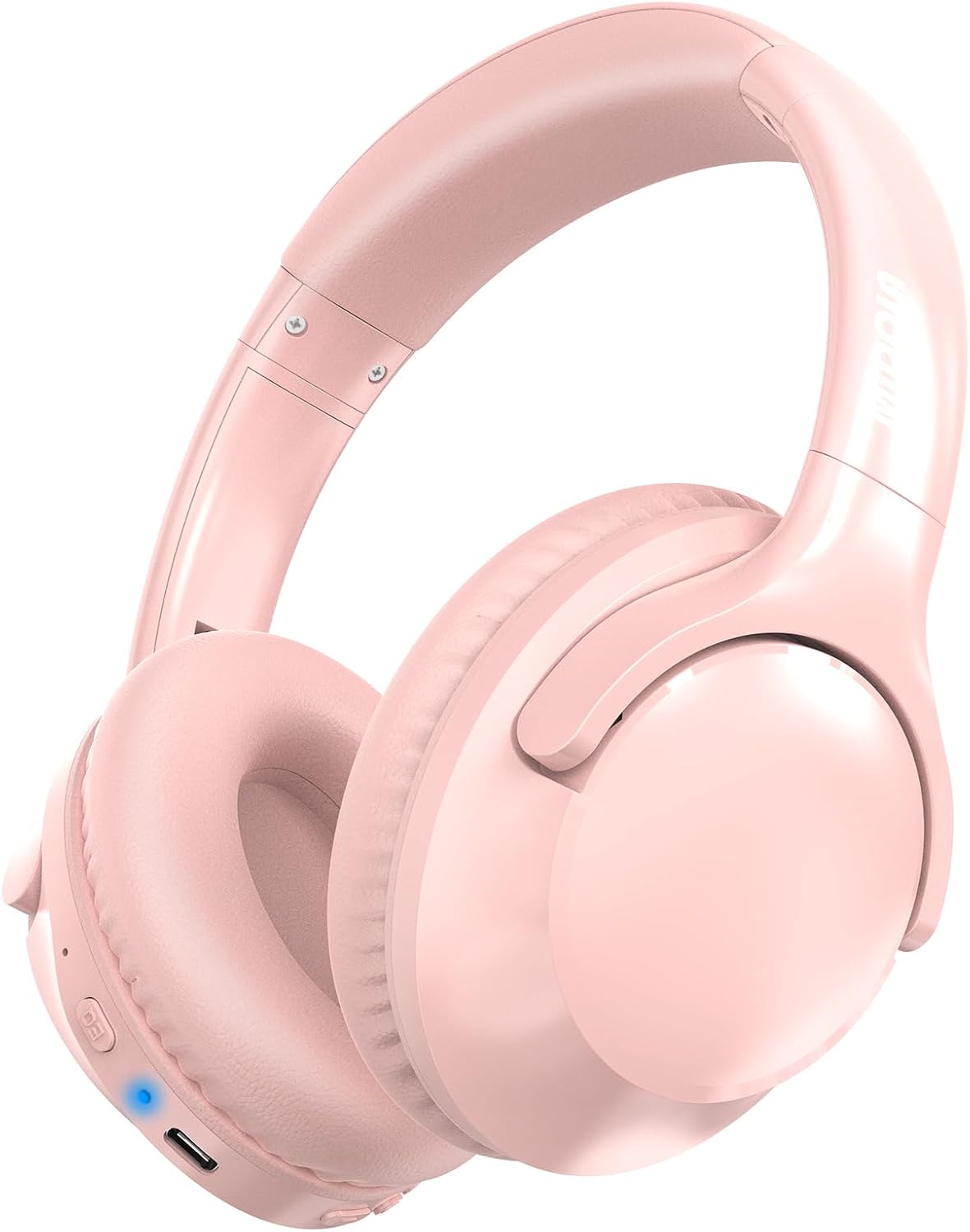 MIDOLA Bluetooth Headphones Over Ear 68H Playtime 6 EQ Wireless Headset with Microphone HiFi Stereo Foldable Lightweight Deep Bass for Travel Home Office Cellphone Pink