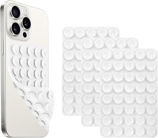 2 Pack Double Sided Silicone Suction Cup Phone Case Mount, Hands-Free Silicon Phone Grip with Higher Suction Power for Selfies and Videos, Non Slip Phone Accessories, White