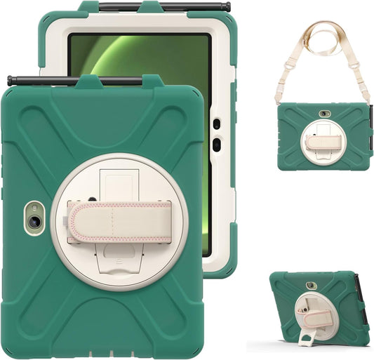 rantice Compatible with Samsung Galaxy TAB Active PRO 10.1 inch/Tab Active4 PRO Case, Heavy Duty Rugged Shockproof Drop Protection Case, Hand Strap&Shoulder Strap for SM-T540/T547/T630/T638 (Green)