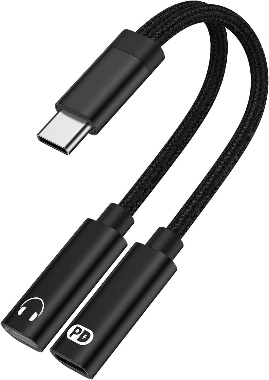 USB-C Headphone and Charger Adapter,2in1 USB C Splitter Dongle Cable with 60W Fast Charging Audio Adapter for iPhone 17 Pro Max 16e 16 Pro 15 Plus Samsung Galaxy A17 A16 A15 A36 A56 A55 S25 FE S24 S22