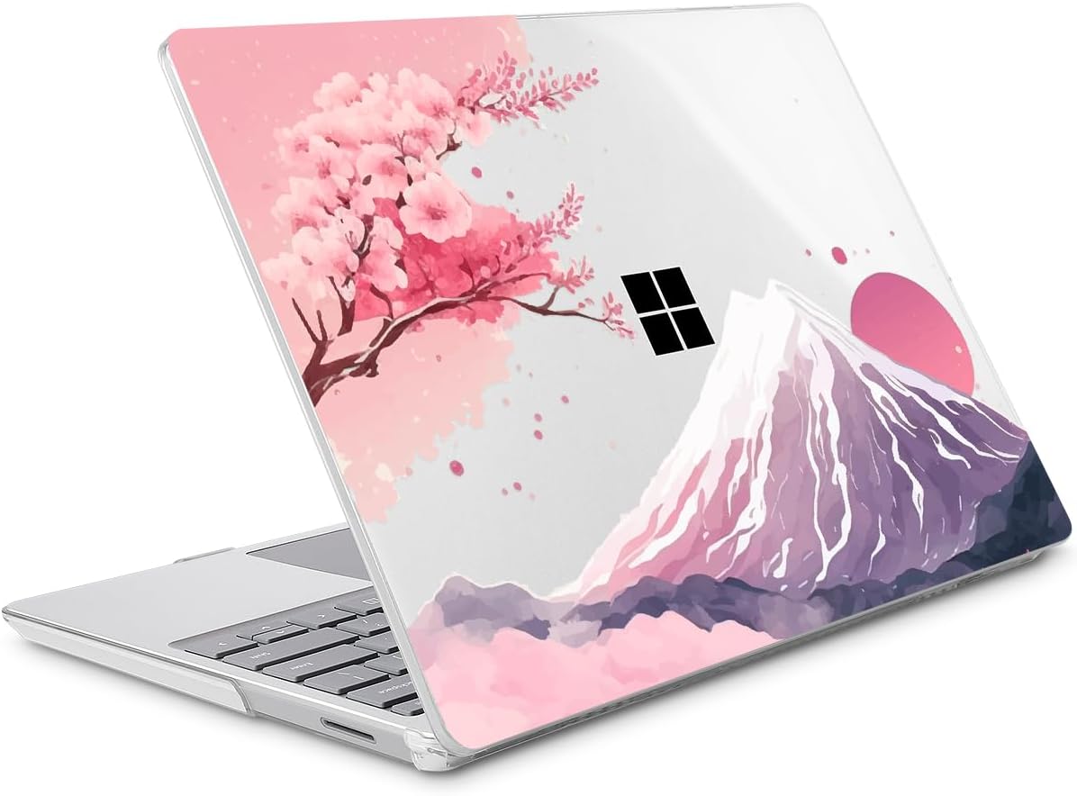 Tuiklol Case for 15 Inch Microsoft Surface Laptop 5/4/3 2022-2020, Model 1979/1953/1872/1873 Hard Shell Cover, Keyboard Cover+Screen Protector+Dust Plugs,Mountain and Tree