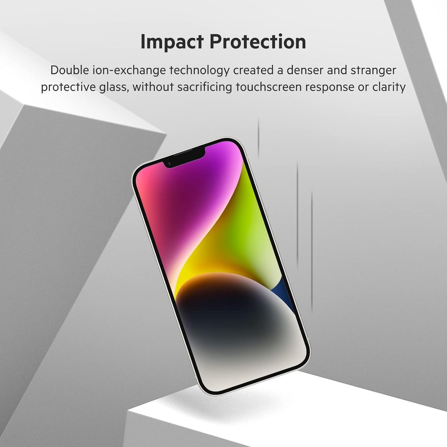 Belkin UltraGlass iPhone 14, iPhone 13 Pro Screen Protector - Easy Application with Installation Guide Tray - Crystal Clear Tempered Glass Screen Protector with AntiMicrobial-Treated Display