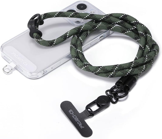 project-cb Phone Lanyard×1,Phone Tether Tab×2, Crossbody Cell Phone Lanyard,Rope Lanyard,Universal Adjustable Phone Strap(Green)