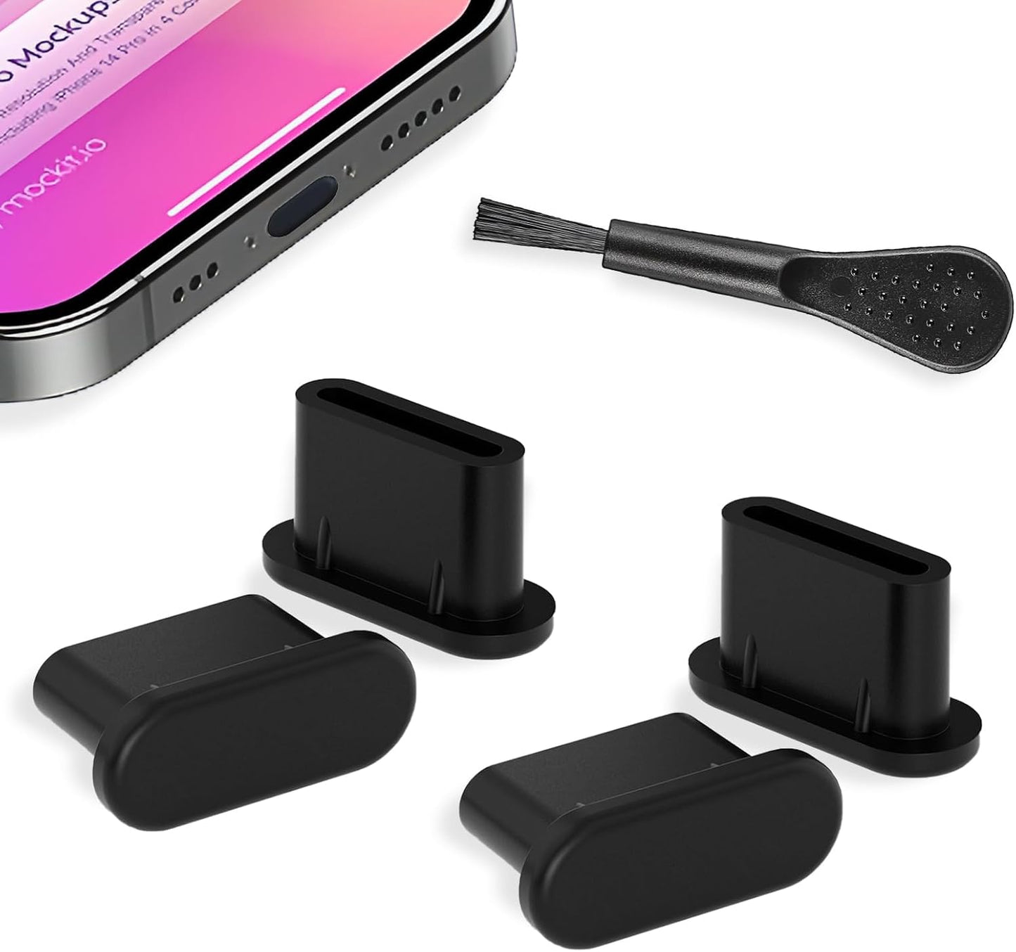 USB C Dust Plugs [36-Pack] -Anti Dust Plug Cover Charging Silicone Port Covers with Cleaning Brush Universal Type-C Protector for All USB C Devices