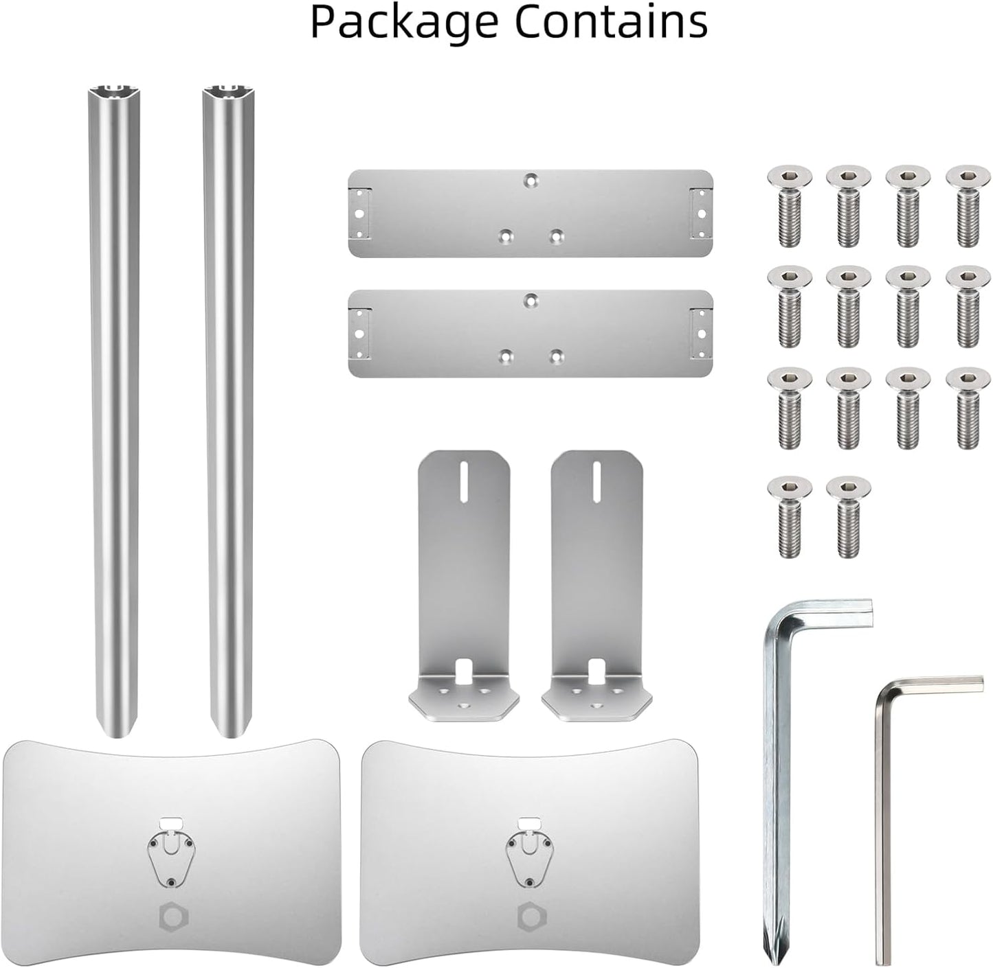 Luxury Floor Stand for Sony HT-A9M2 HT-A9 SA-RRS5 - Aerospace Aluminum Speaker Stand with Adapter Kits, Hi-End Home Theater Accessory, Silver Finish