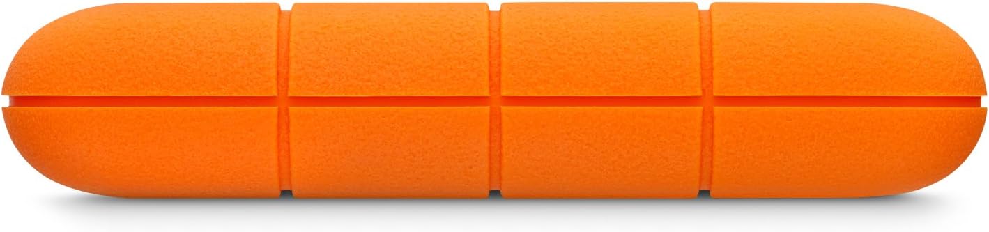 LaCie Rugged Mini 2TB External Hard Drive Portable HDD - USB 3.0/ 2.0 Compatible, Drop Shock Dust Rain Resistant Shuttle Drive, For Mac And PC Computer (LAC9000298), orange