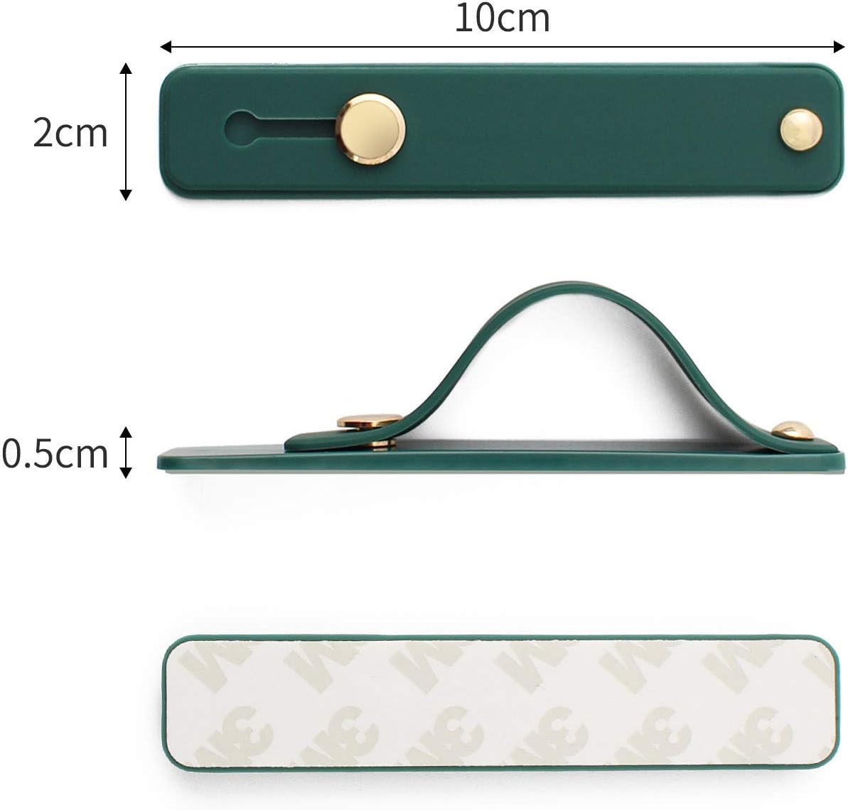 Removable and Reusable Cell Phone Grip Strap, Yetaida Telescopic Finger Kickstand Bracket Universal Silicone Phone Holder Stand and Portable Finger Loop for Most Smartphones Case (Dark Green)