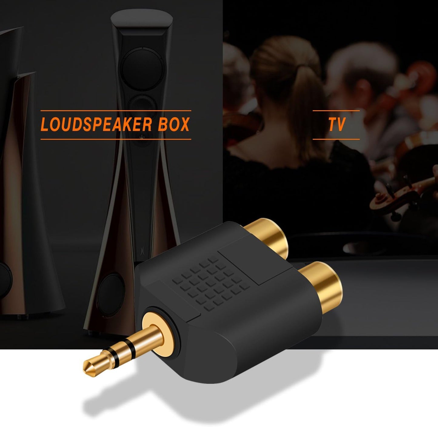 ANDTOBO 3.5 mm TRS to Dual RCA F (2-Pack), 3.5mm Stereo Male to Dual RCA Female Audio Breakout Adapter