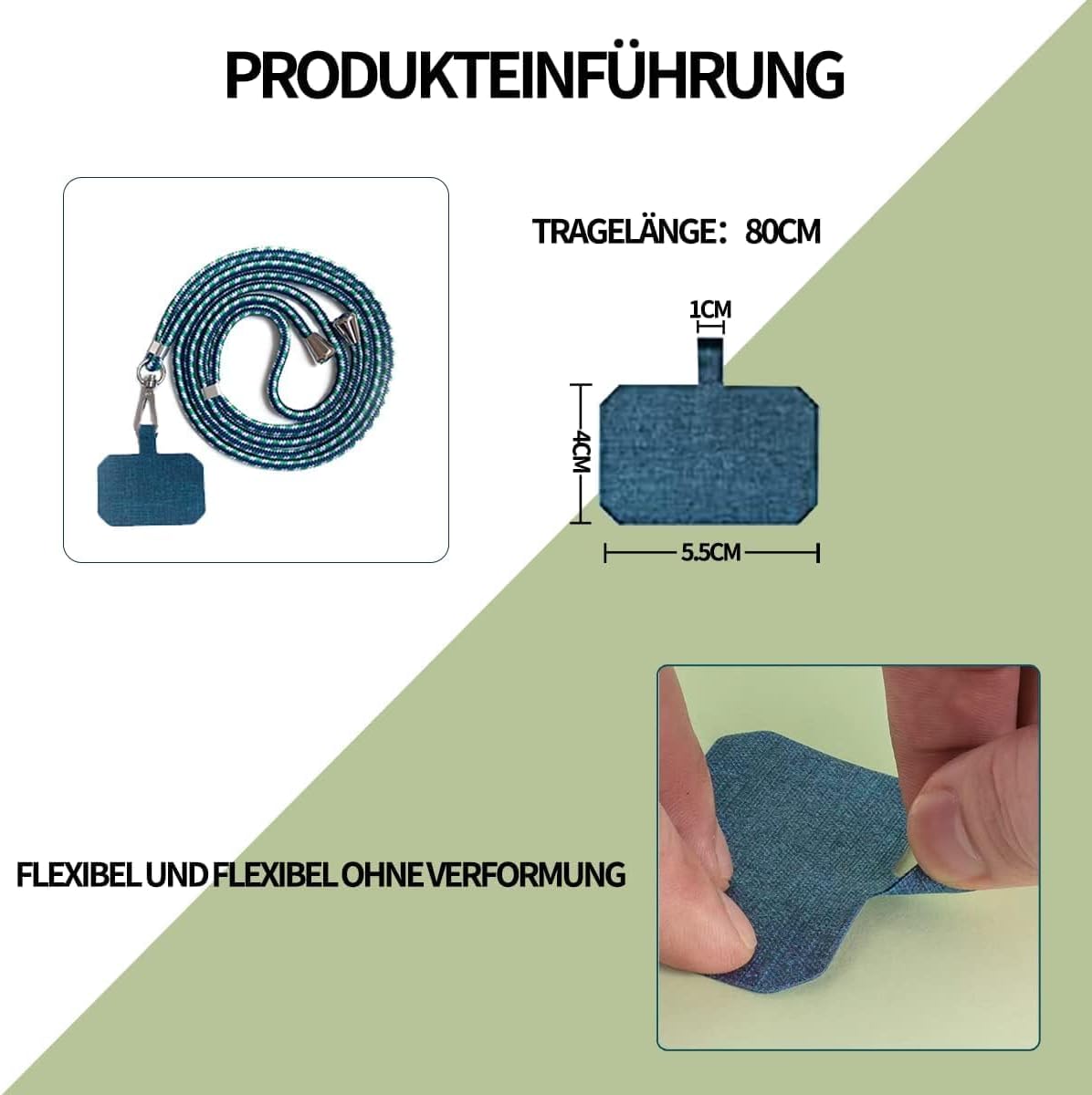 Cell Phone Lanyard Crossbody for Women - Adjustable Universal Phone Strap with Patch, Anti Theft Wrist Strap