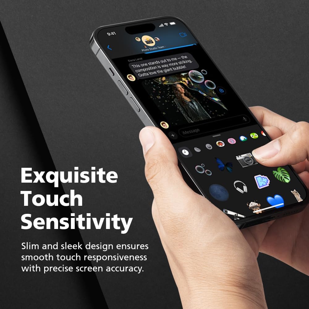 3-Pack Anti-Blue Light Matte Screen Protector For iPhone 14 Pro [Support Fingerprint Unlock] Anti-Glare, Anti-Fingerprint [Eye Protection] Bubble-Free Installation with Alignment Jig