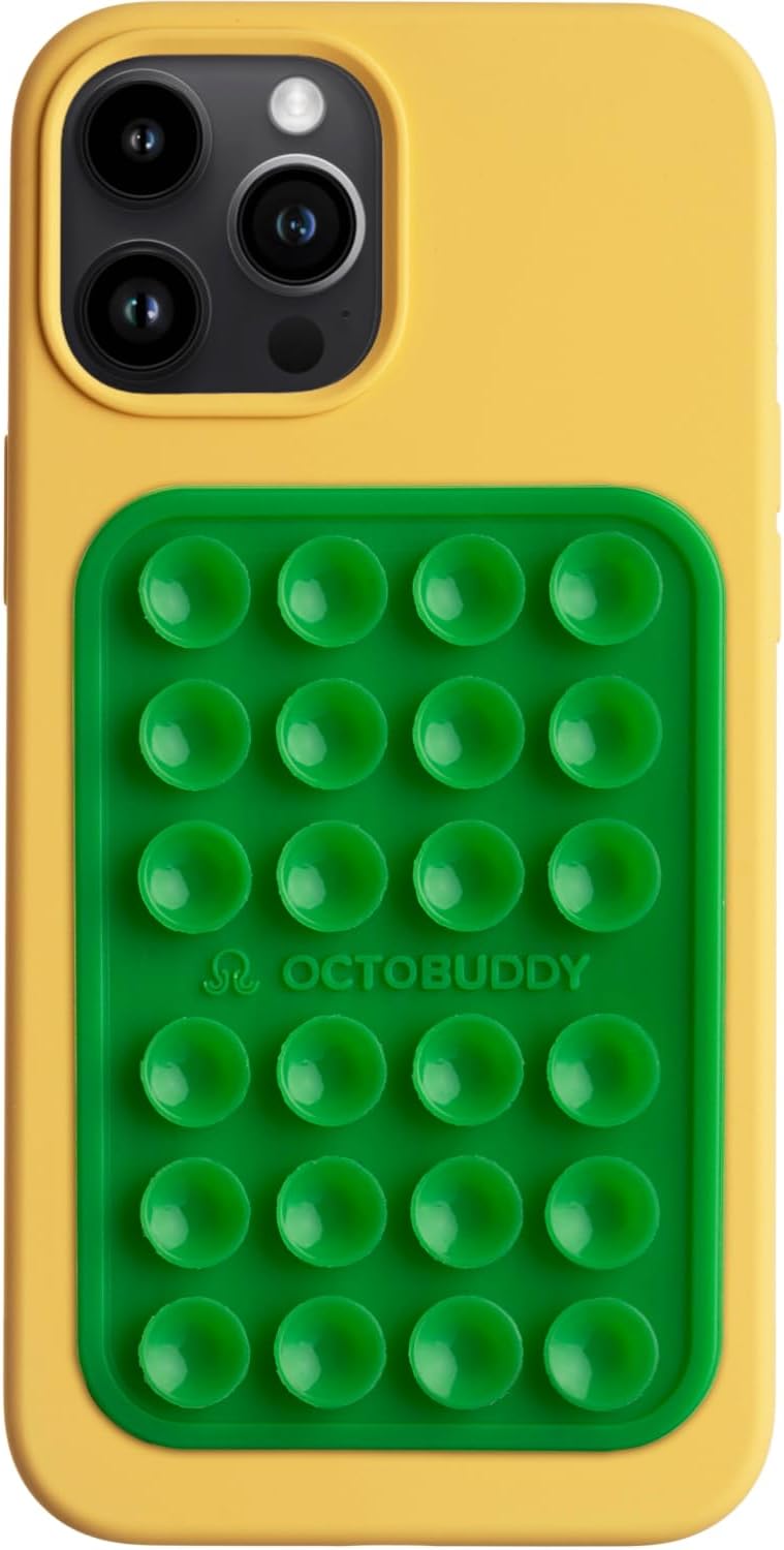 Classic - Silicone Suction Phone Case Adhesive Mount - Hands-Free, Strong Grip Holder for Selfies & Videos - iPhone & Android Compatible - 2.25″ x 3.25″, Spade Green