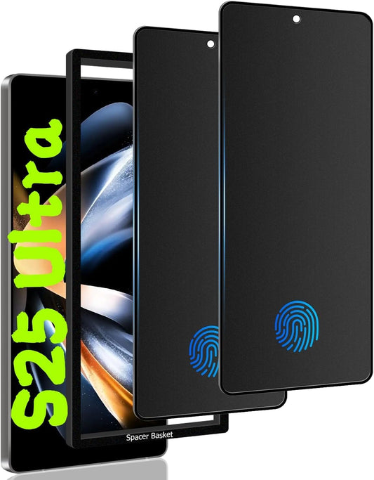 2 Pack Matte Privacy Screen Protector for Samsung Galaxy S25 Ultra 5G,9H Tempered Glass,Anti-Glare,Anti-Spy,Anti-Scratch, Smooth and Responsive Absolute Fingerprint Compatibility Touch Screen HD Clear