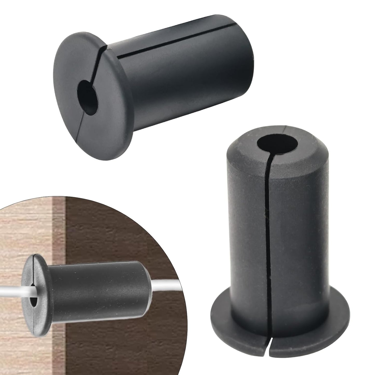 2pc Starlink Cable Grommet 3/4" Silicone Waterproof Wall Hole Pass Through Split Cable Bushings for TV Wire Ethernet Cord, Starlink Cable Routing Kit Accessories,38mm/1.5"Ht, Black
