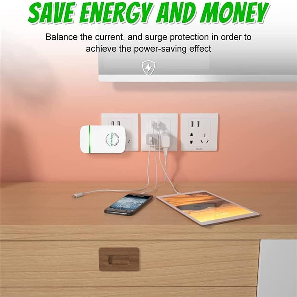Elon-musk's Electricity Saving Box Stop Watt Stopwatt Energy Saving Device Save Energy Saving Device Energy Saving Power Strip for Home Office US Plug 90v-250v 30kw Rated Green (2PCS, White)