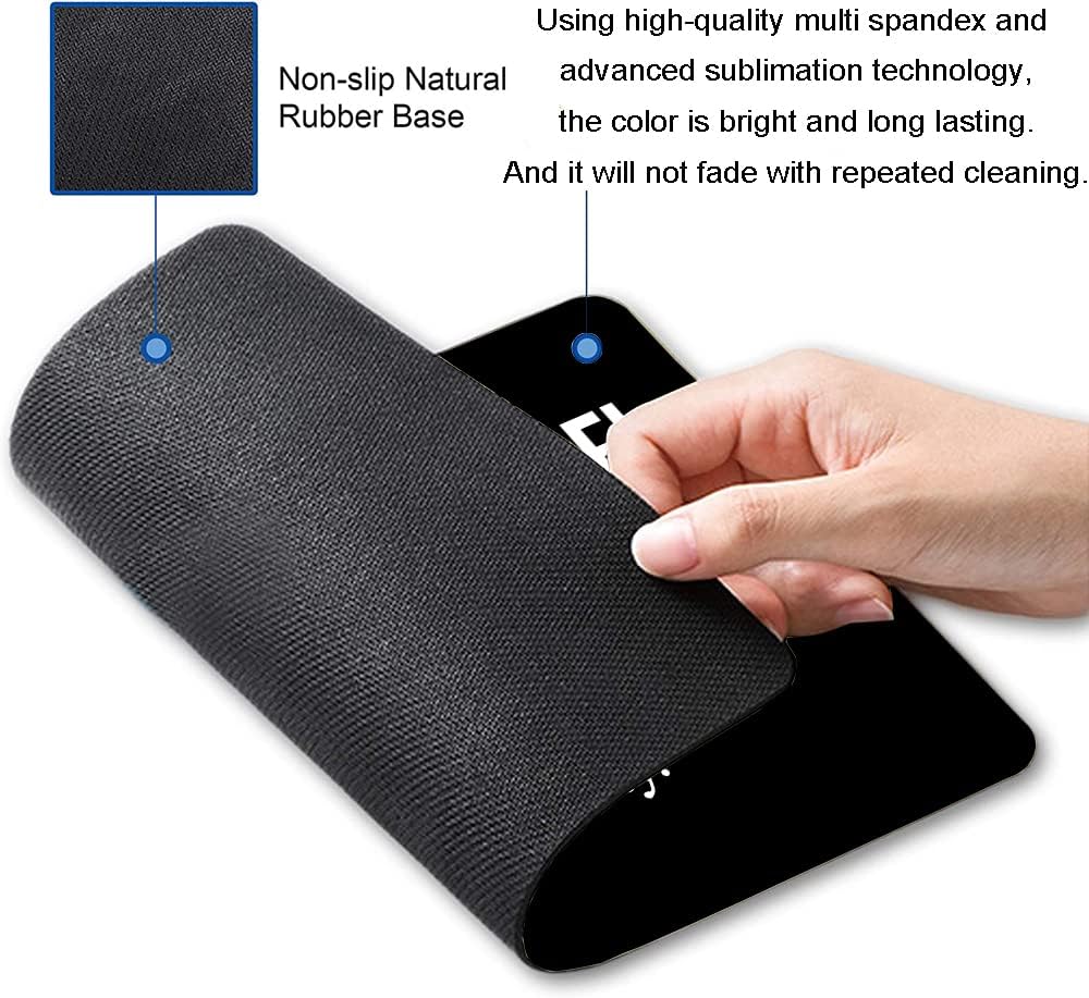 Motivational Mouse Pad, Black Inspirational Mouse Pad with Designs, Square Mouse Mat Waterproof Mousepad Non-Slip Rubber Base Mouse Pads for Office Laptop