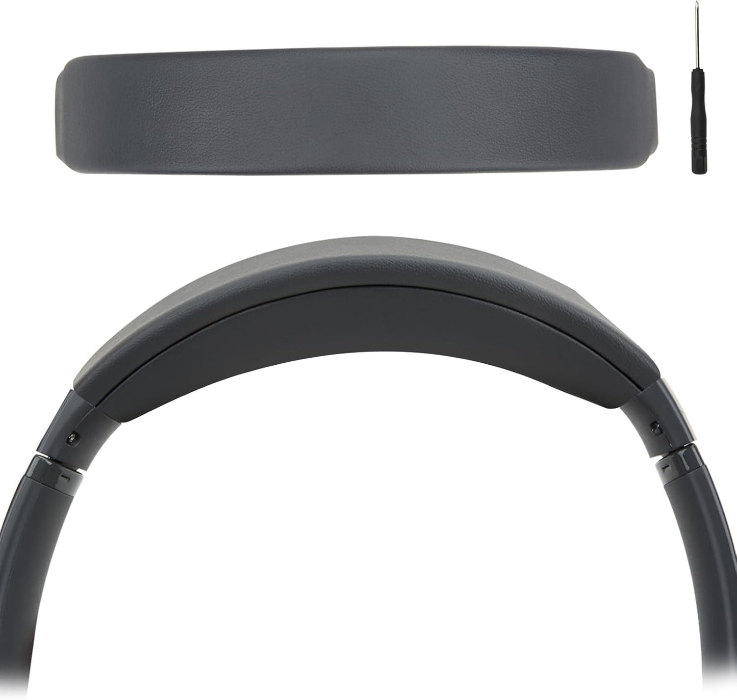 Protein Leather Headband Pad Compatible with Bose QC45 QC35 QC35 II Headphones (Dark Gray)