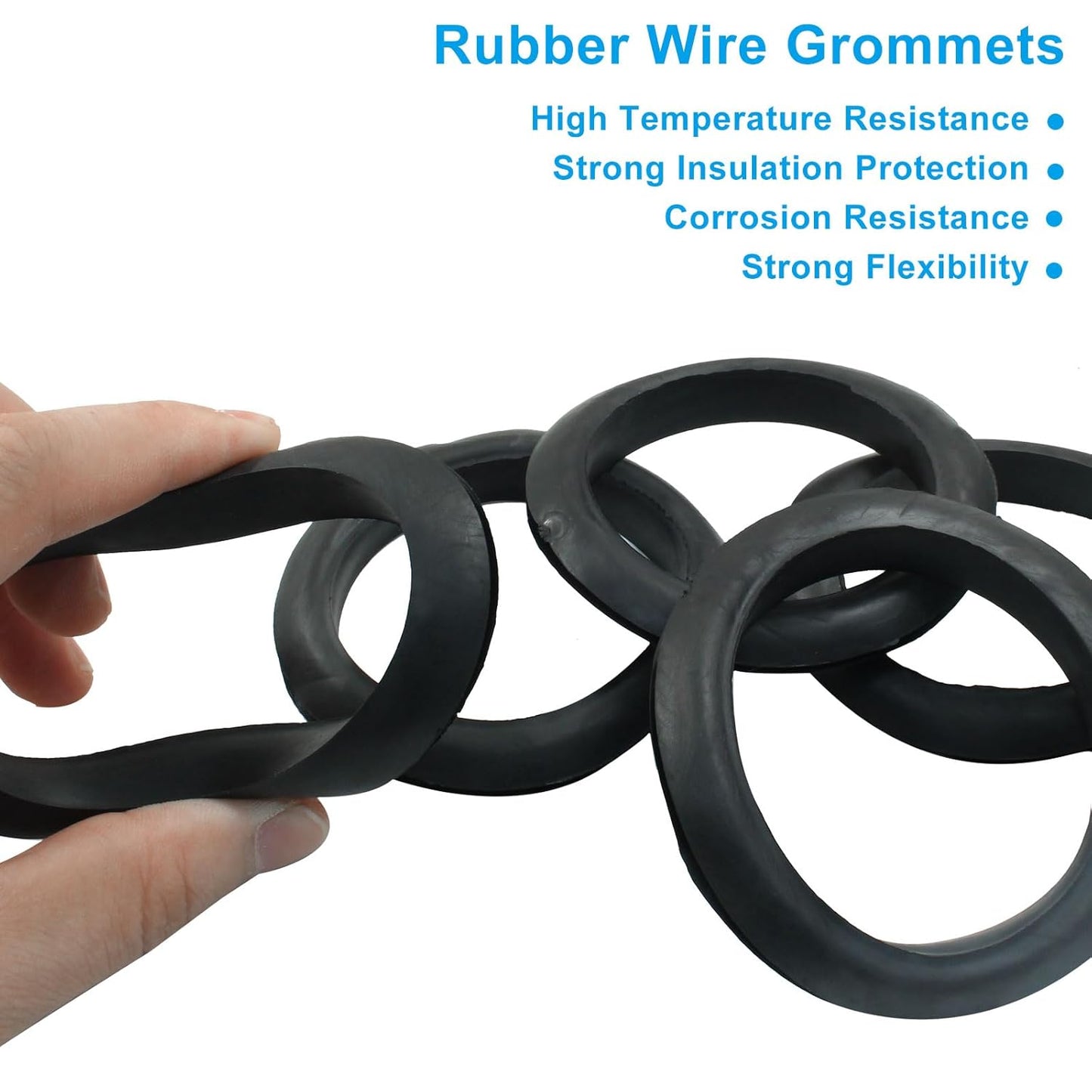 6 Pcs Rubber Grommets, 2-3/8" Inside Diameter 2-1/2" Drill Hole Rubber Wire Grommets O Ring Grommets for Wire, Firewall, Cables, Plugs, Automotive
