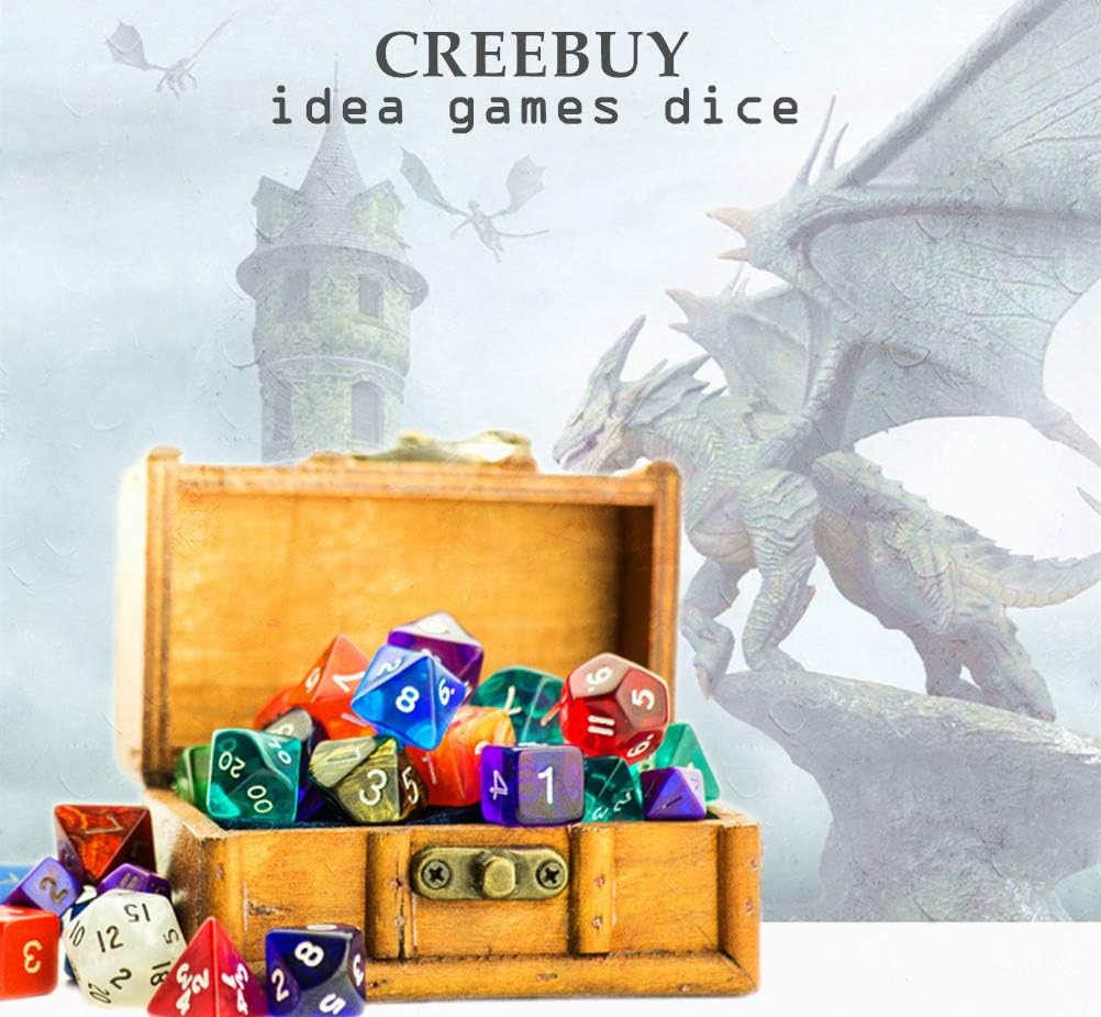 Polyhedral D&D Dice Set-5 Pack Double-Colors Dice Sets Compatible with Dungeons and Dragons DND Role Playing Game RPG MTG Games Dice with D4 D6 D8 D10 D% D12 D20 (5 Colors Set)