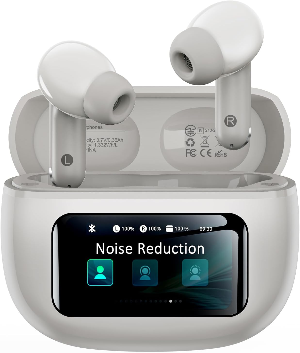 Wireless Earbuds, Ear Buds Active Noise Cancelling with Charging Case, 6.0 Bluetooth Earbuds with AI Clear Calls, 40H Playtime for Sports & Working, Stereo Sound Headphones for iPhone/Android/iPad