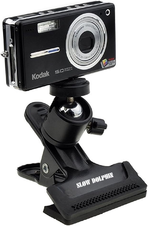 SLOW DOLPHIN Tripod Camera Clip Clamp Flash Reflector Holder Mount with 1/4 Inch Screw 360 Degree Swivel for Studio Backdrop Camera SLR, Digital SLR, Video Came（Black）