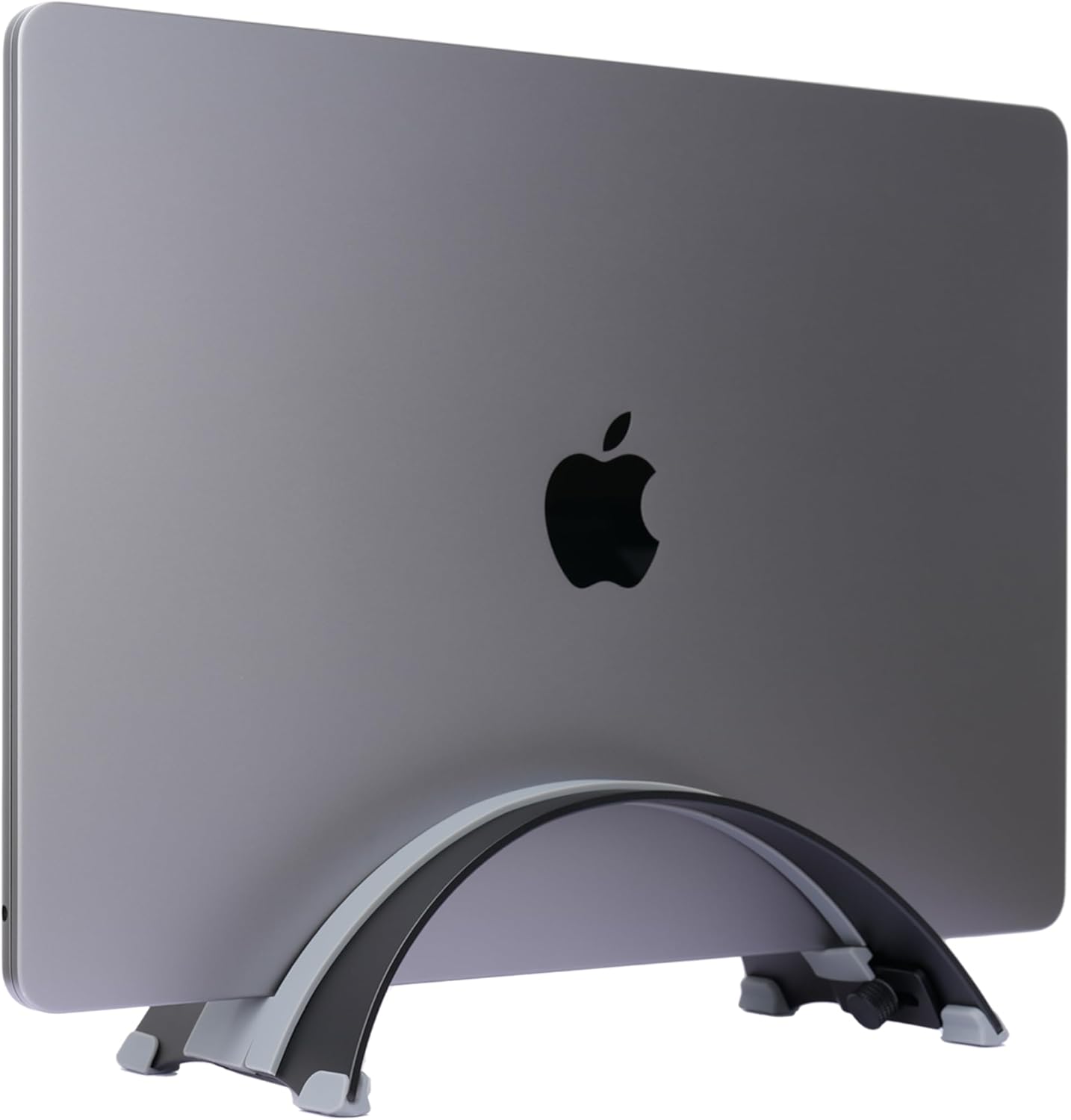 Adjustable Vertical Laptop Stand - 6061 Aluminum, CNC Precision, Anodized Finish, Fits All Laptops Including 17-inch, Ventilated Design, Anti-Slip Silicone Pads, ARC Shaped Stands