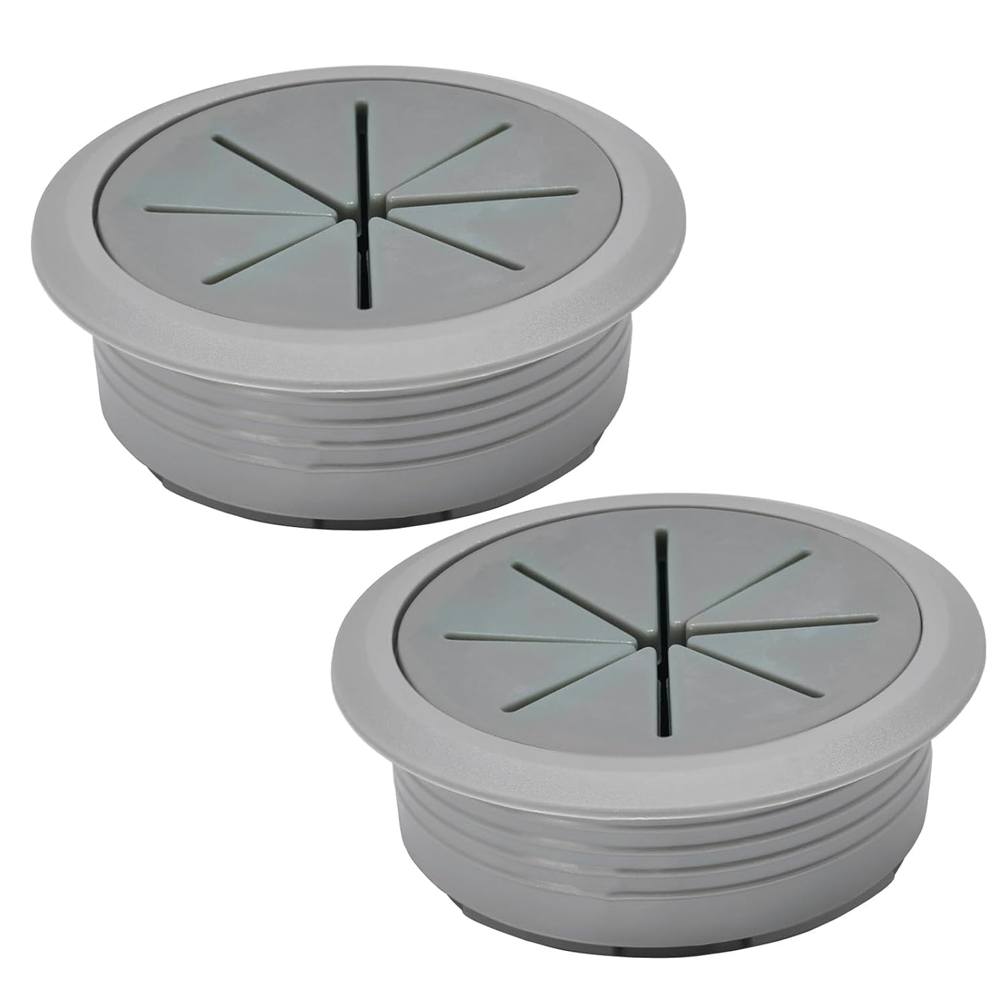 2 Pcs Desk Grommet 2" / 50 mm, Desk Hole Cover for Cables, Cable Grommet ABS Plastic, Desk Hole Grommet for Home & Office Pc, Detachable Cable Cord Organizer, Dark Grey