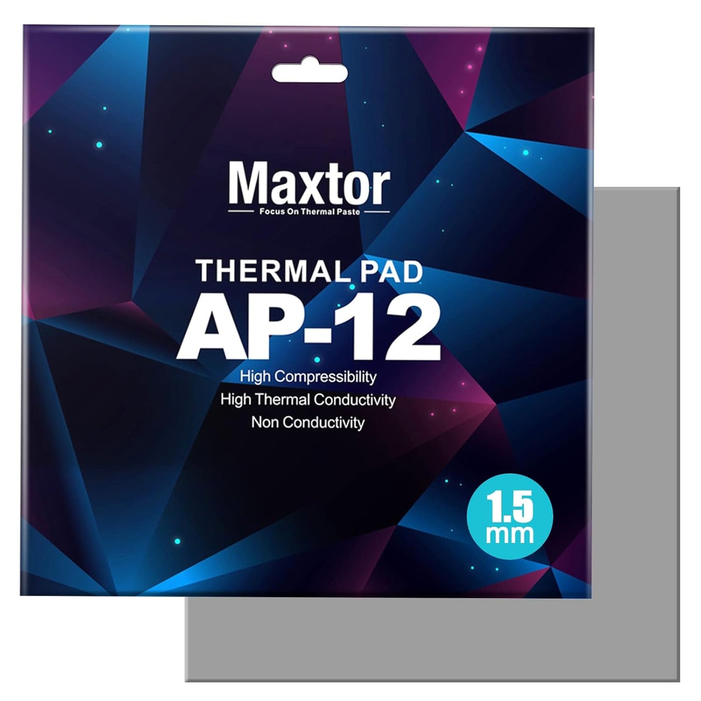 Maxtor Thermal Pad 14.8 W/mK, 120x120x1.5mm(1 pcs) Silicone Thermal Pads Non Conductive Heatsink Cooling Pad, Highly Efficient Heat Resistant Soft Pad for Laptop Heatsink/SSD/CPU/IC/LED Cooler