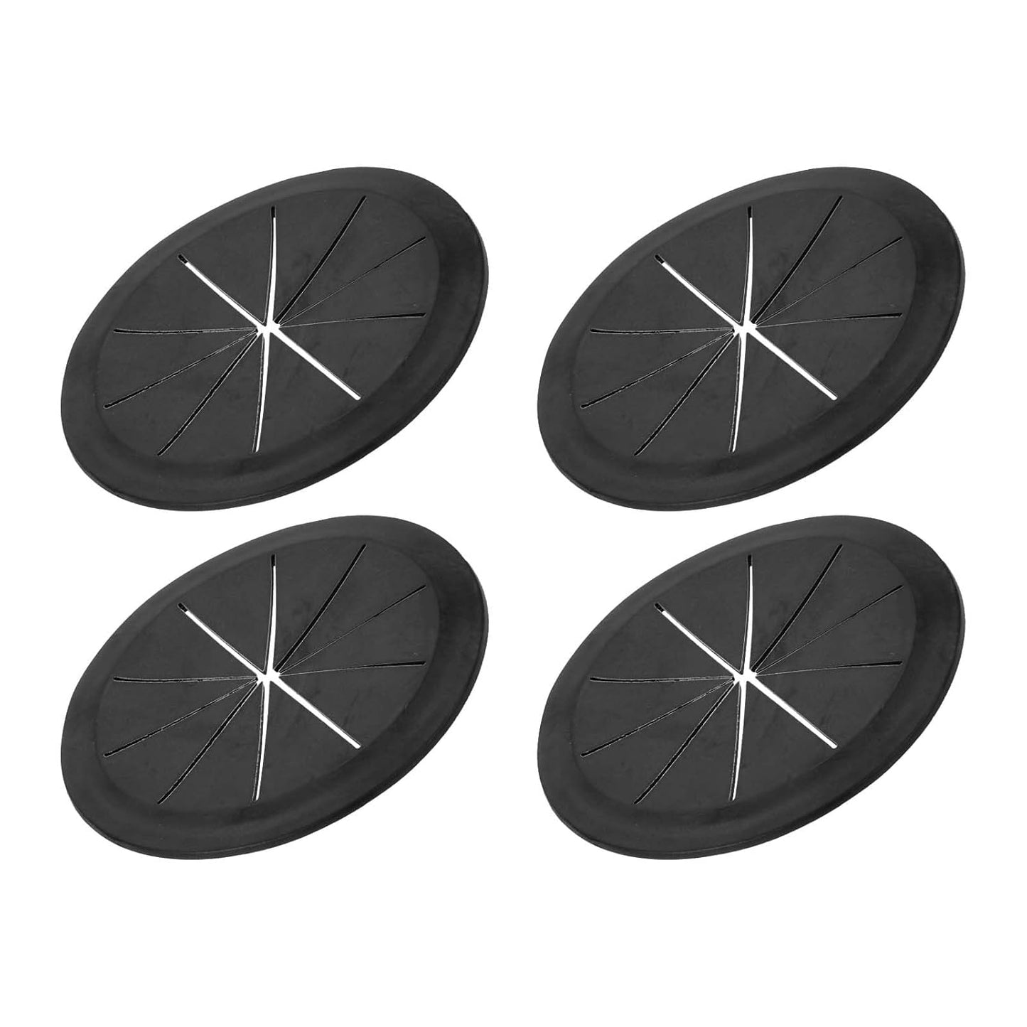 PATIKIL Desk Grommet 3-3/16", 4 Pcs Round Cable Grommet Cord Hole Cover with Adhesive Tape Flexible Table Wire Organizer for Office Home Table Countertop, Black