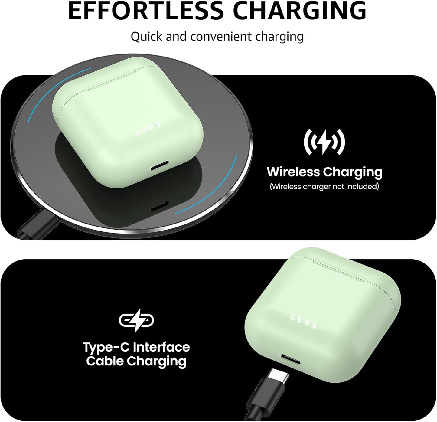 TOZO T6 Wireless Earbuds, Bluetooth 5.3 Ear Buds, Stereo Sound in Ear Headphones, 50 Hours Playtime, Wireless Charging Case, APP Customizable EQs, IPX8 Waterproof Earphones