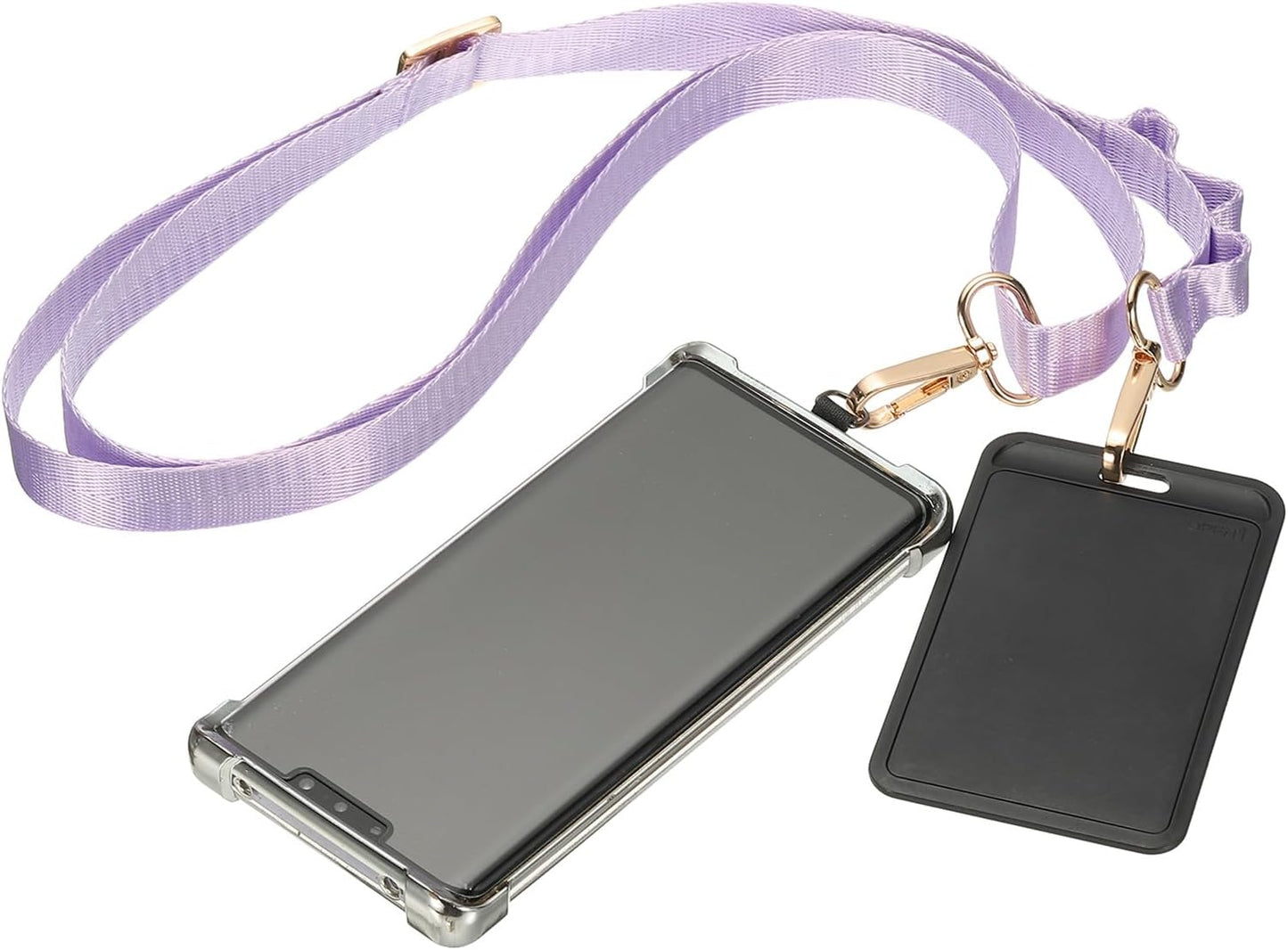 PATIKIL Universal Cell Phone Lanyard, Adjustable Crossbody Phone Strap Anti-Theft Polyester Neck Lanyard with Patches for Concerts Gym Travel Secure Hands-Free Carry, Purple