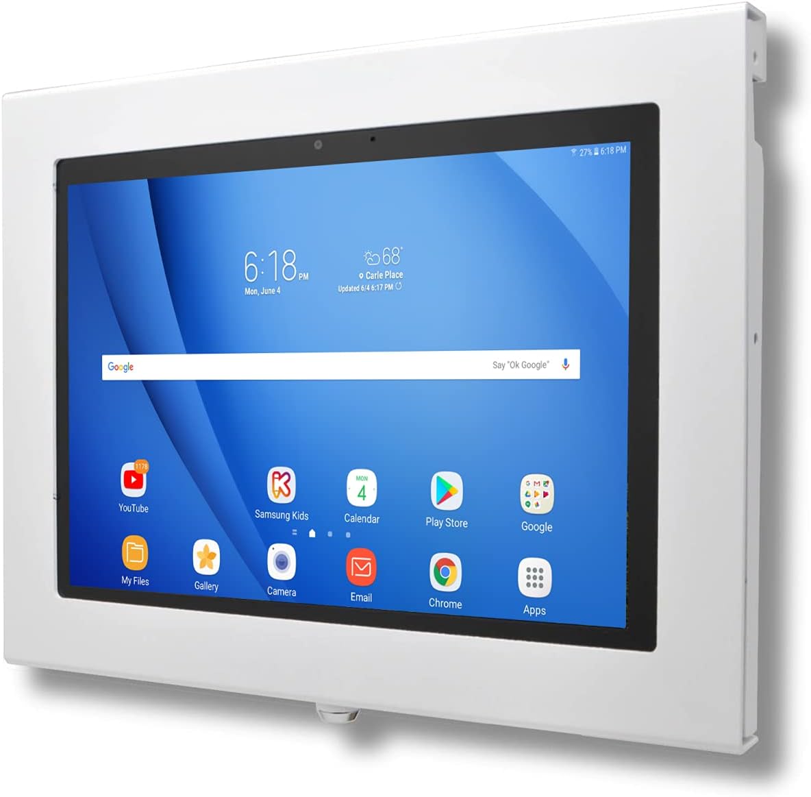 TABcare Locking Anti-Theft Metal Case for Samsung Galaxy TAB A 10.5" Tablet for Kiosk, POS, Store, Show Display, Time Clock (TAB A 10.5, White)