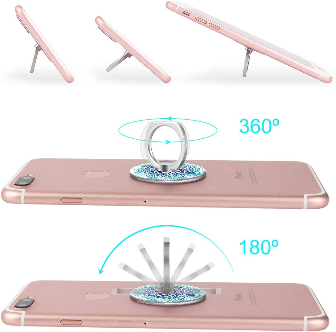 Bonoma Phone Ring Stand Holder, 3-Pack 360 Degree Rotation Universal Finger Ring Stand Compatible with Smartphones and Tablets Mandala